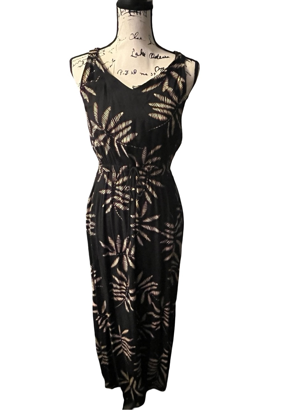 A New Day Tropical Sleeveless Slit Long Summer Dress Sz XS
